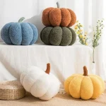 coussin citrouille disposé sous forme de décoration