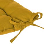 coussin en coton moutarde