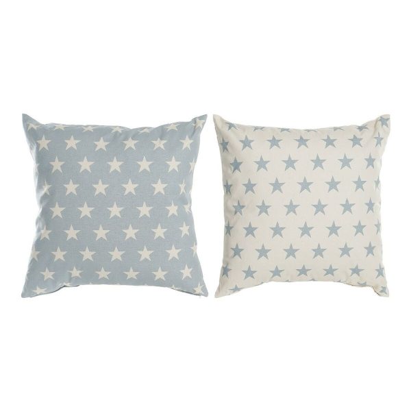 coussin bleu étoiles blanches