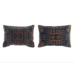 Coussin Bleu Orange Carré Arabe