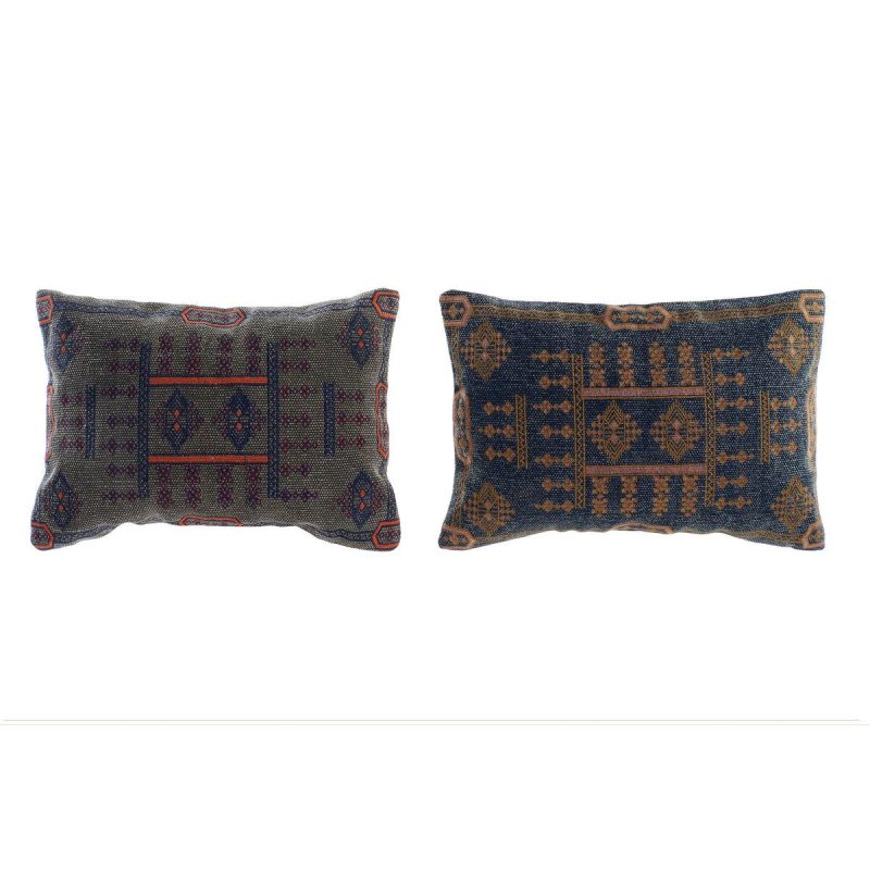 Coussin Bleu Orange Carré Arabe