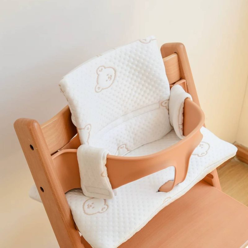 Coussin de chaise haute en bois pour bébé