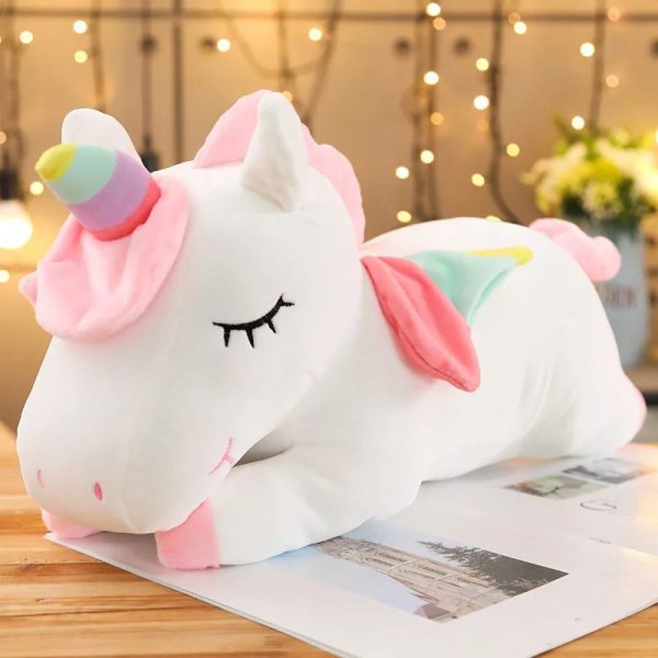coussin moelleux licorne blanc
