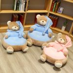 Coussin pouf enfant bleu