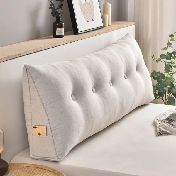 coussin tête de lit blanc