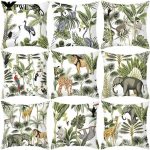 Design léopard et singe coussin