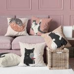 coussin décoratif chat amusant