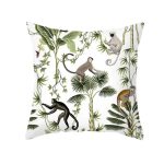 Coussin feuilles tropicales