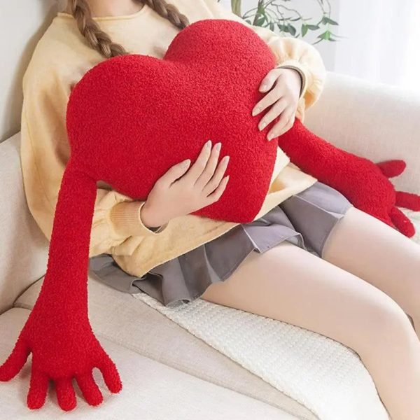 coussin coeur avec bras