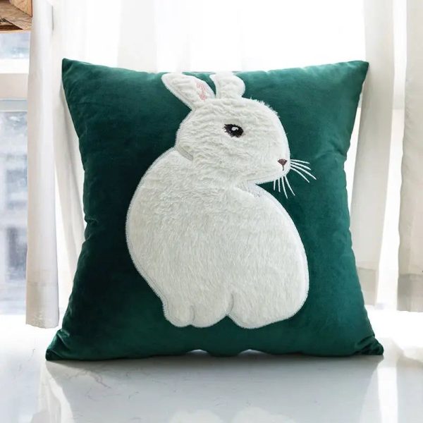 coussin déco animaux vert