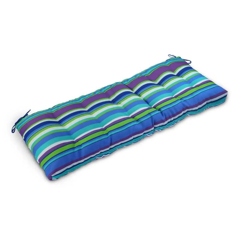 coussin de jardin long et rectangulaire à rayures