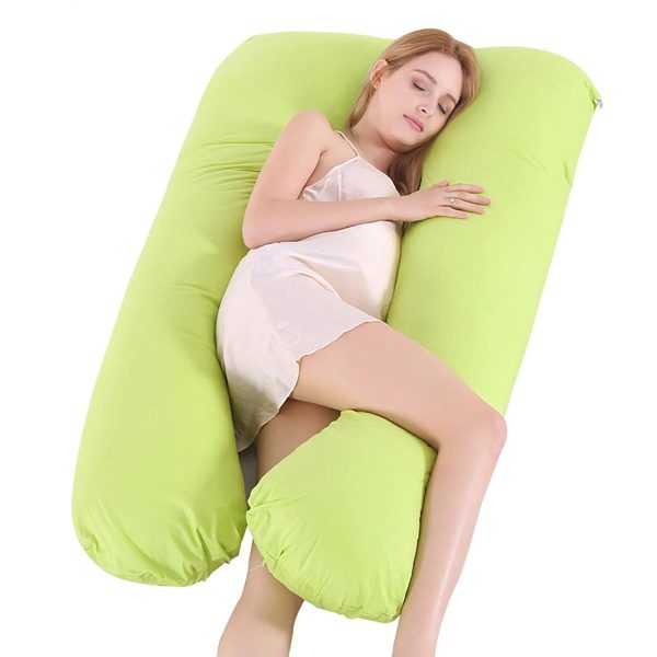 Coussin de maternité en forme de U vert