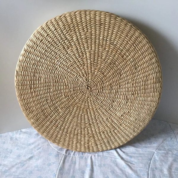 coussin sol rond paille