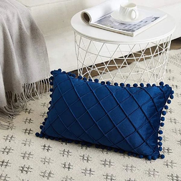 coussin velours bleu