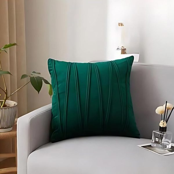 coussin en velours vert